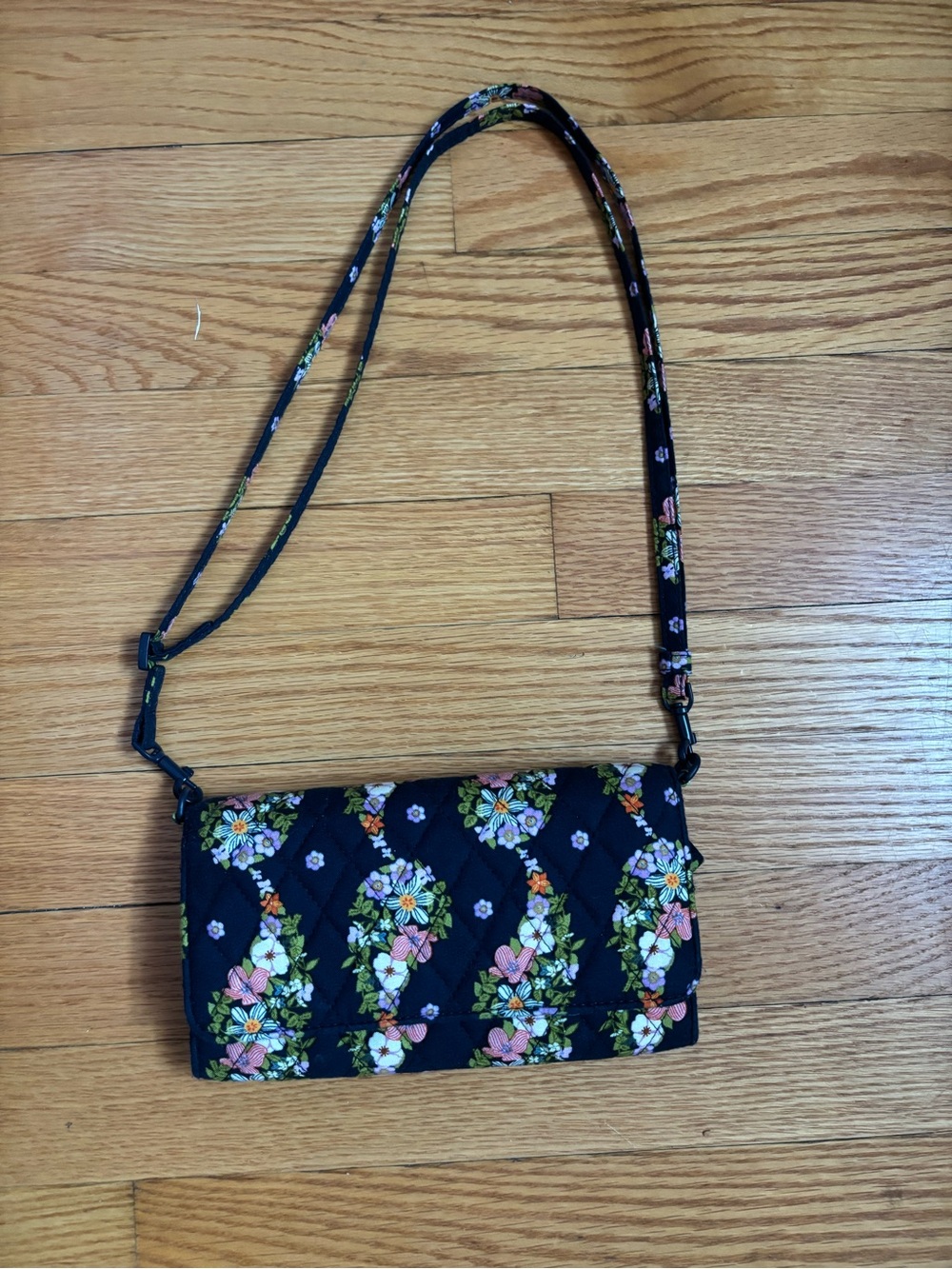 Vera Bradley Navy Quilted Floral Crossbody